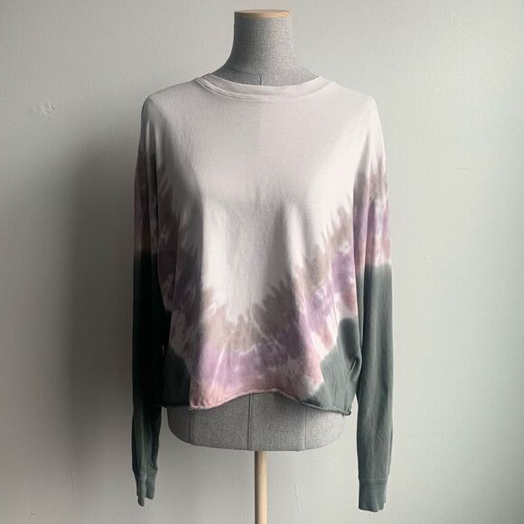 DAYDREAMER Tie Dye Crew Neck Lightweight Long Sleeve Dolman Top - Picture 1 of 7